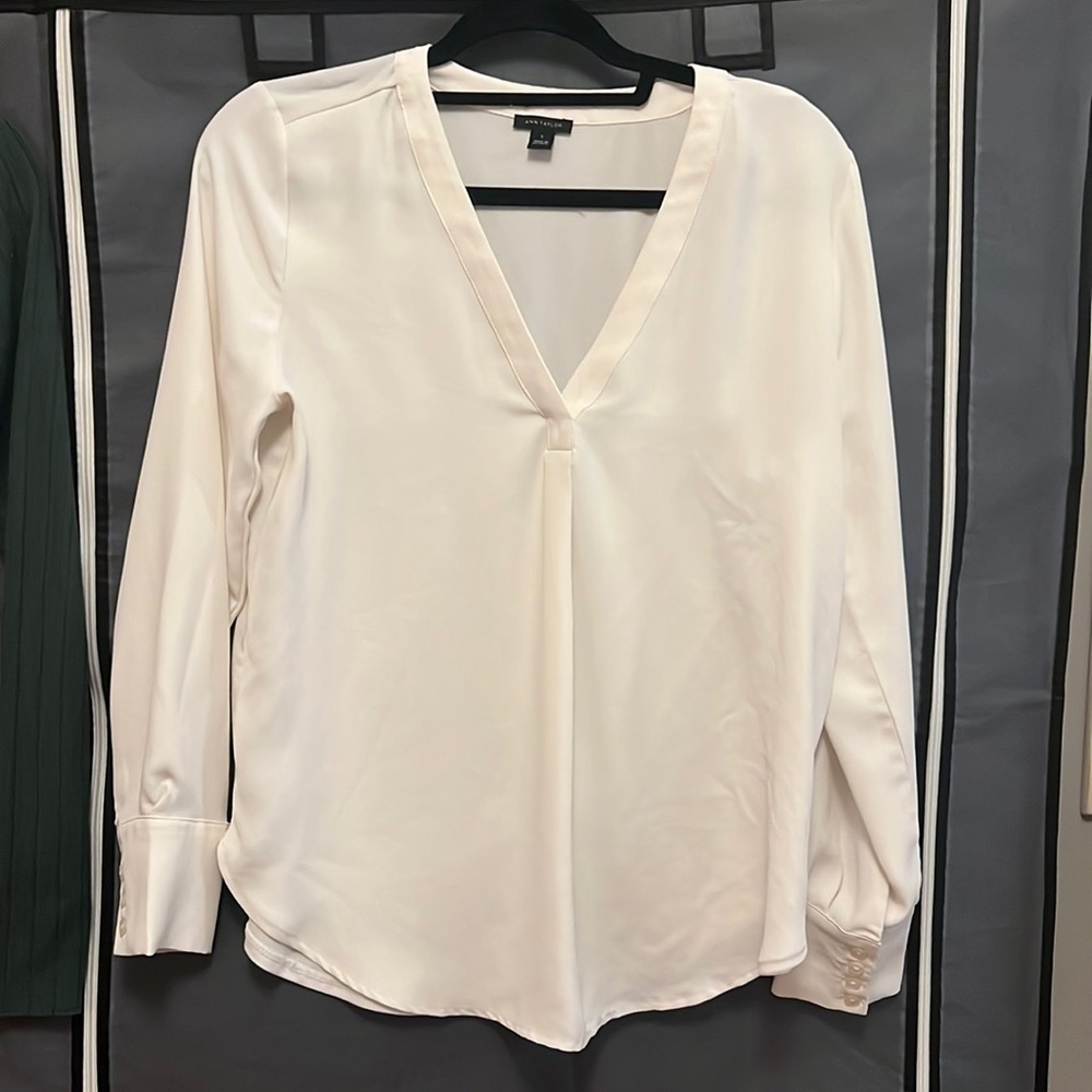 Ann Taylor Cream “Suit Blouse”